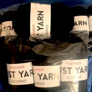 10 Black Skeins of Medium 4 Worsted Yarn